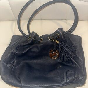 Michael Kors Dark Blue Leather Shoulder Bag